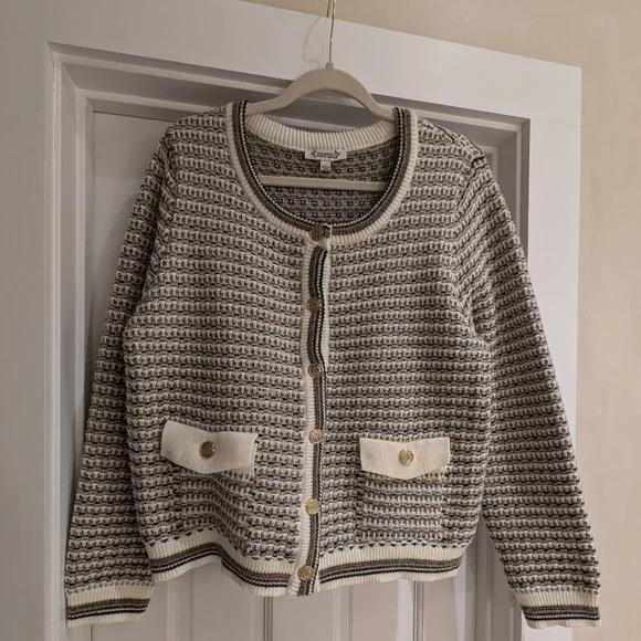Nanette Lepore Tweed Cardigan L - Picture 3 of 14